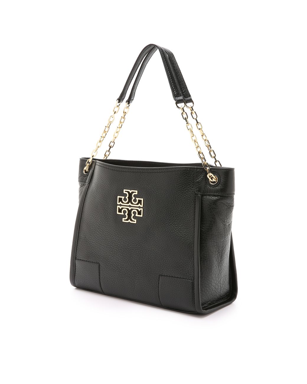 Tory Burch Britten Small Slouchy Tote - Black | Lyst