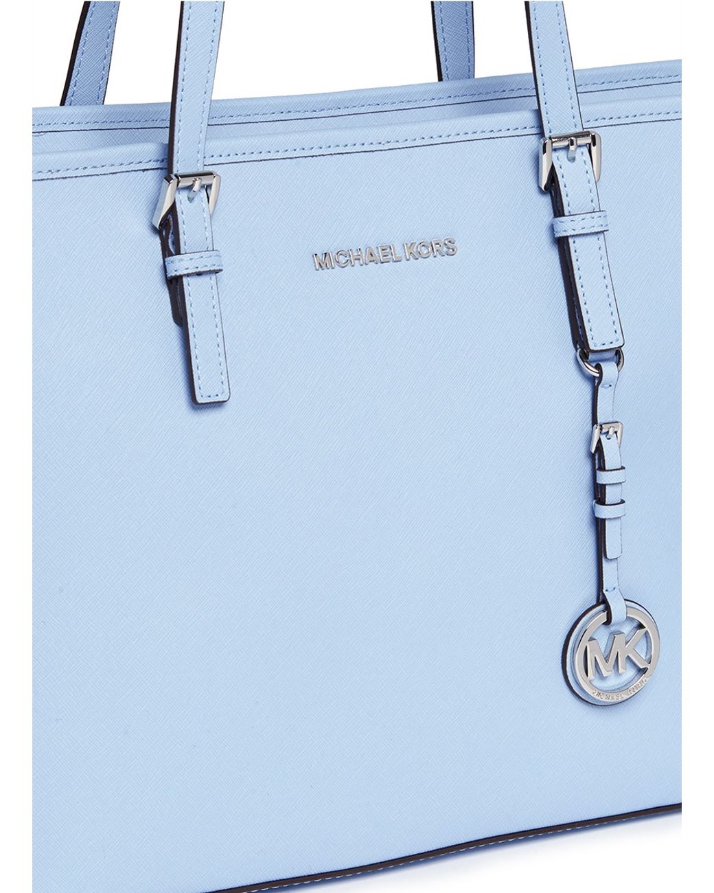 Michael Kors XS Carry All Jet Set Travel Womens Tote (Pale Ocean