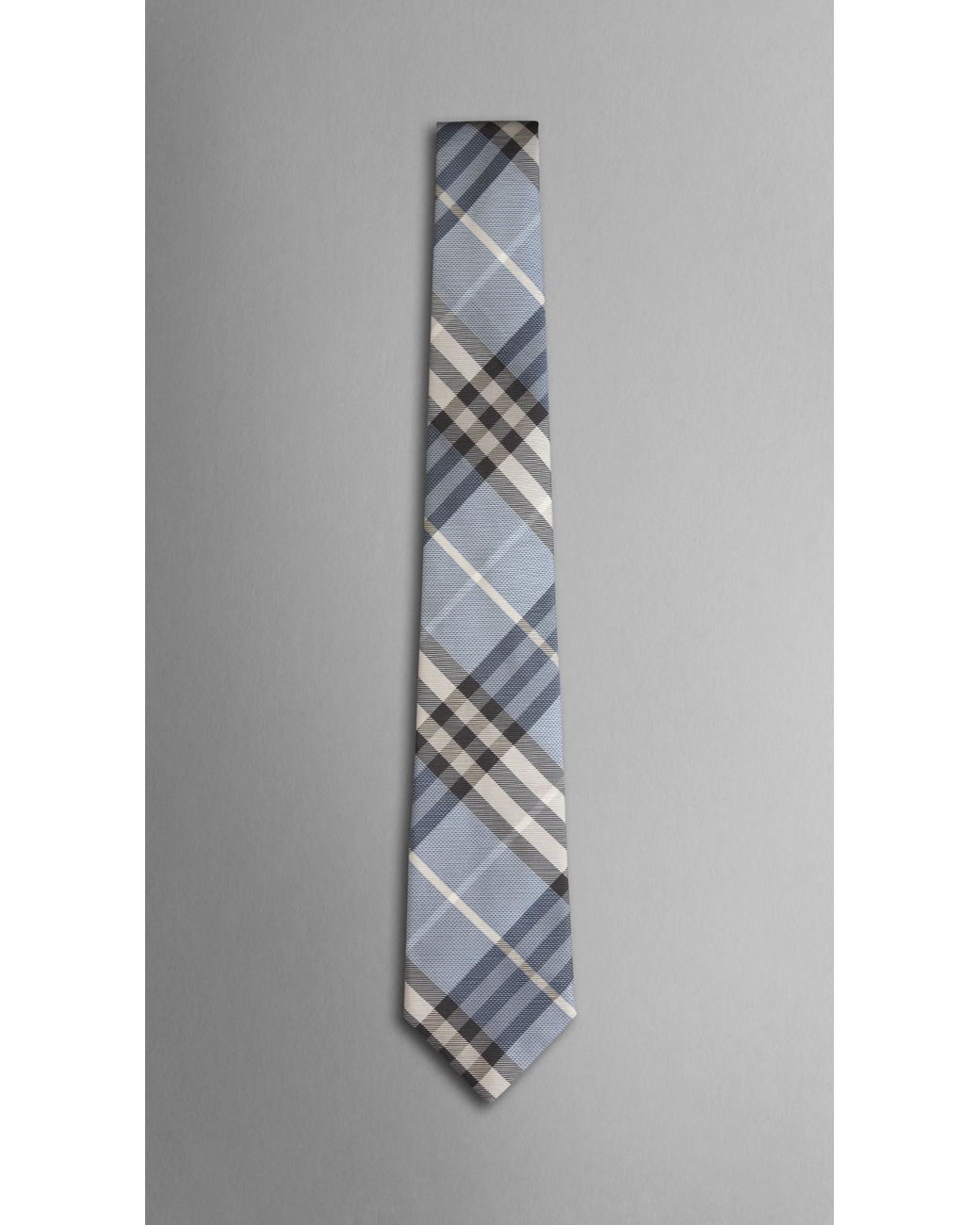 Burberry Classic Cut Check Silk Tie in Blue for Men | Lyst