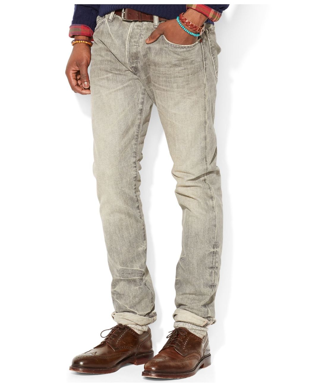 Polo Ralph Lauren Varick Ash-grey Jeans in Gray for Men Lyst