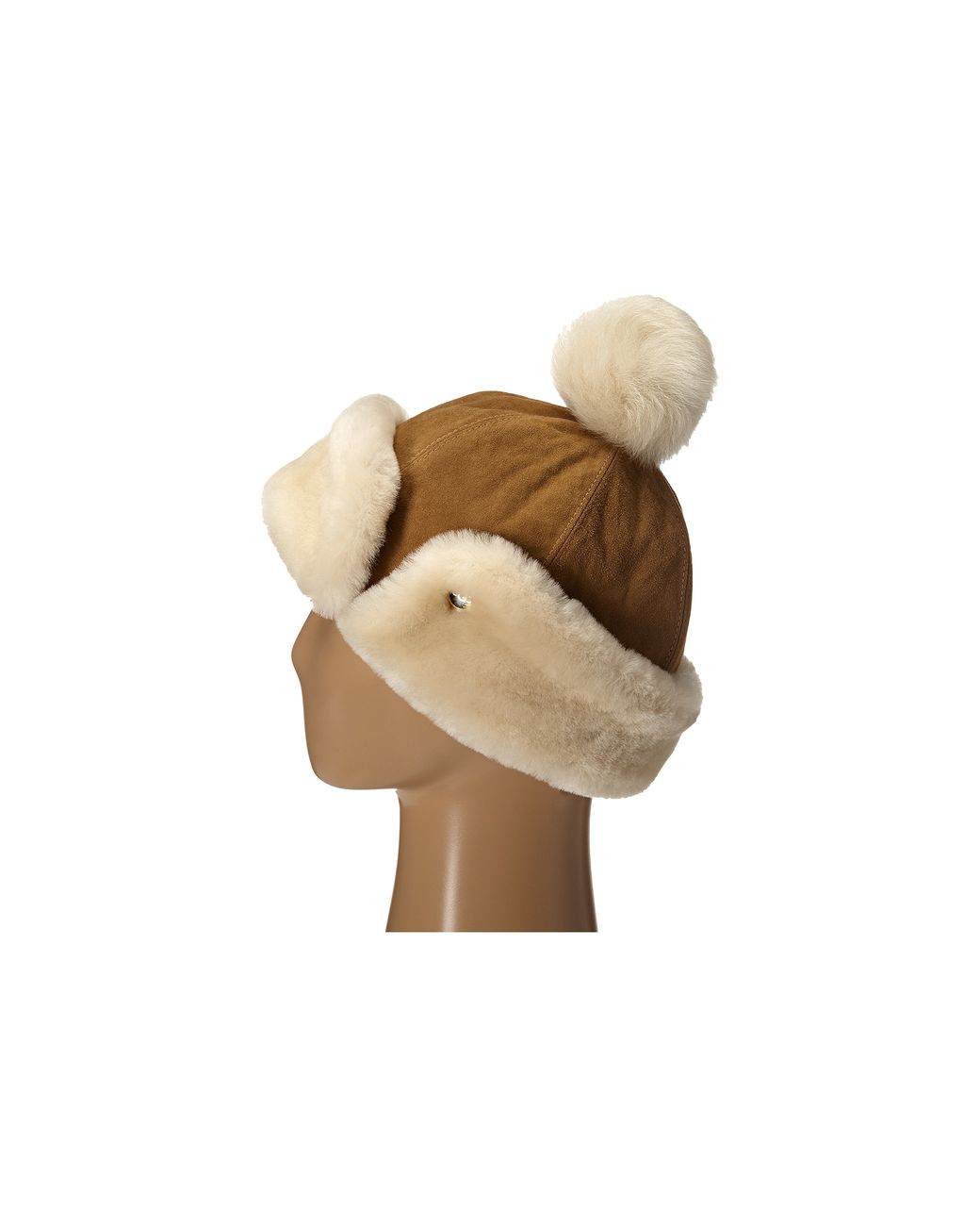 UGG Heritage Up Flap Hat W/ Pom in Brown | Lyst