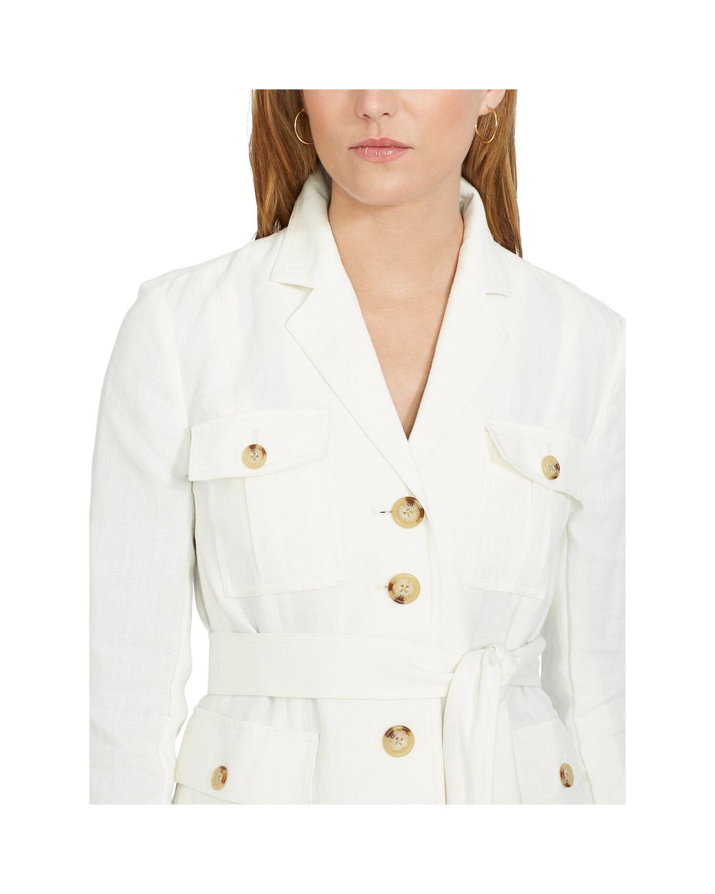 Ralph Lauren Linen Safari Jacket in Pearl (White) | Lyst