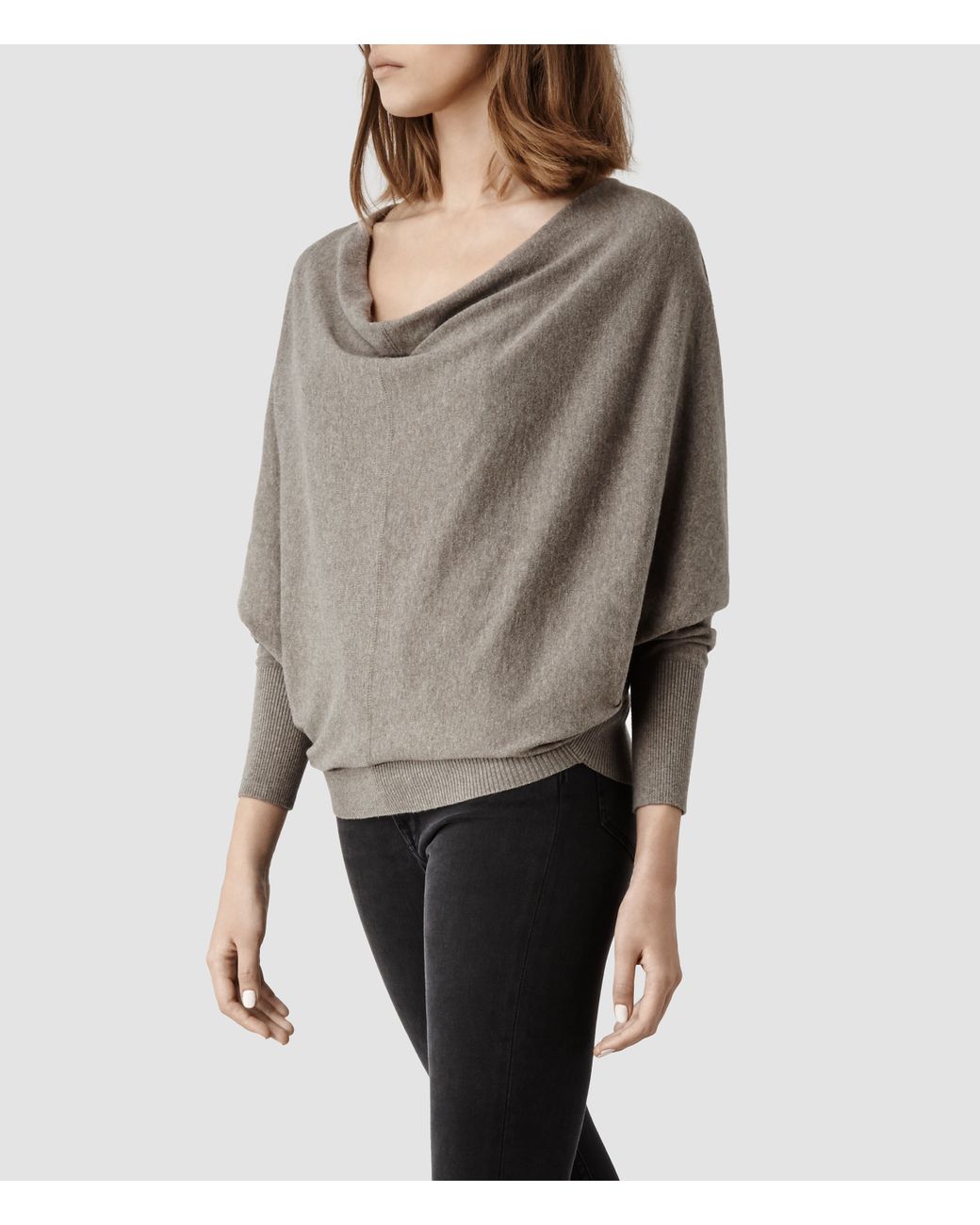 AllSaints Elgar Cowl Neck Sweater in Grey Lyst UK
