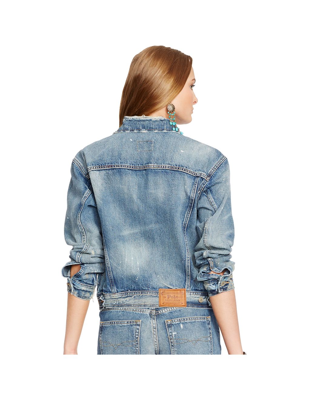 Paint splatter clearance denim jacket womens