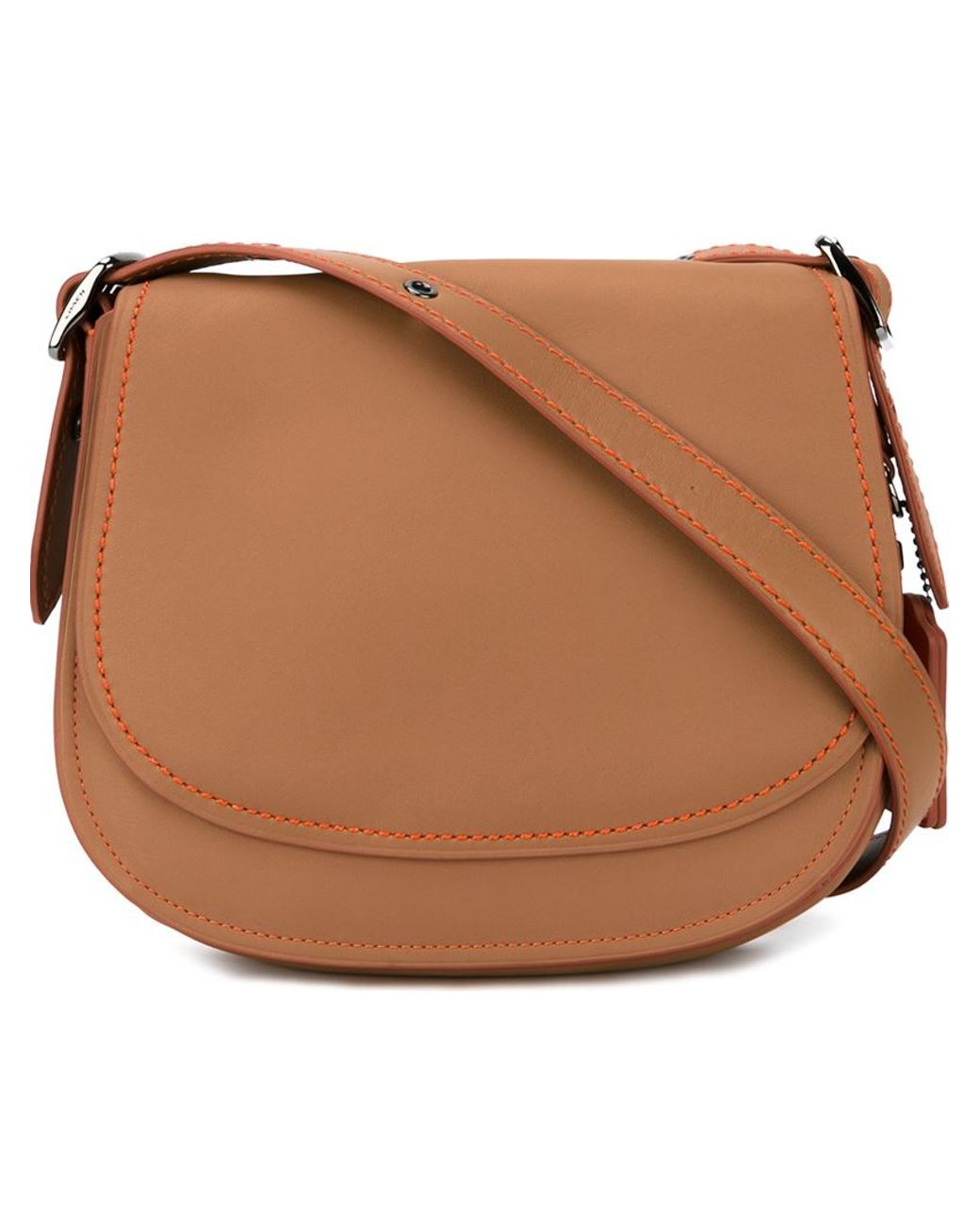 COACH Saddle Leather Cross-Body Bag in Brown | Lyst
