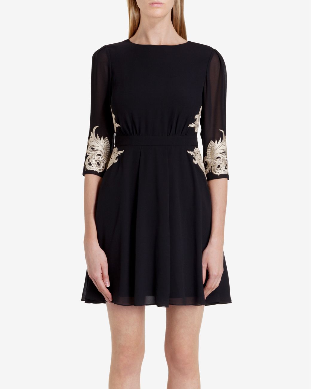 Ted Baker Embroidered Dress in Black | Lyst UK