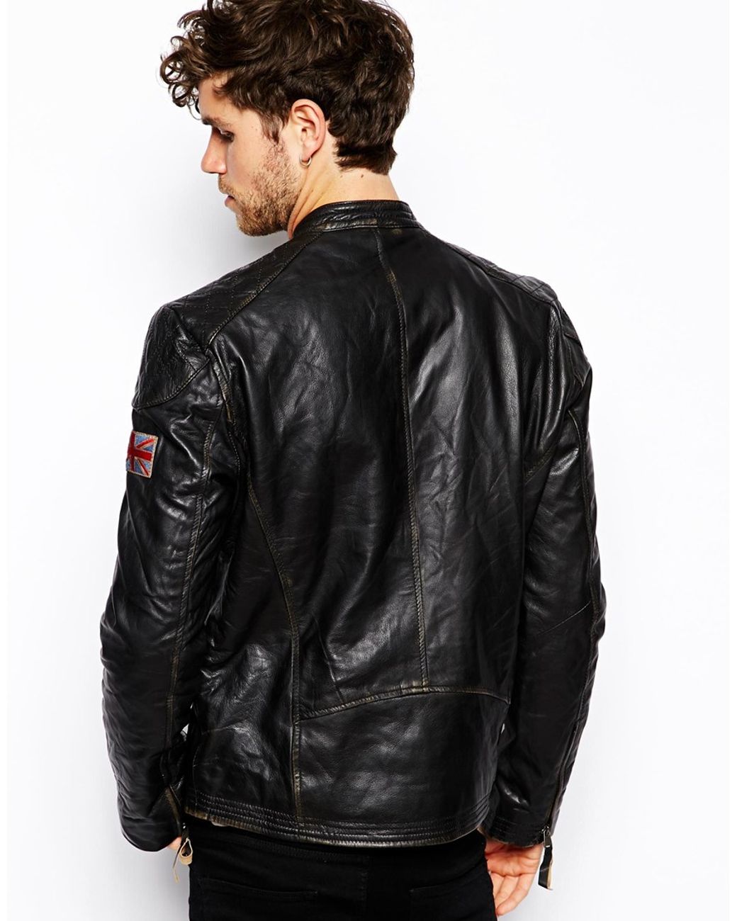 Pepe Jeans Leather Jacket Lennon in 