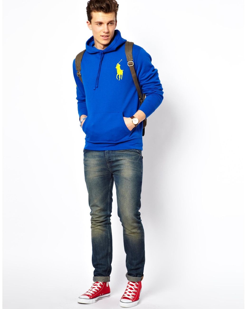 Polo Ralph Lauren Hoodie with Big Logo in Blue for Men | Lyst