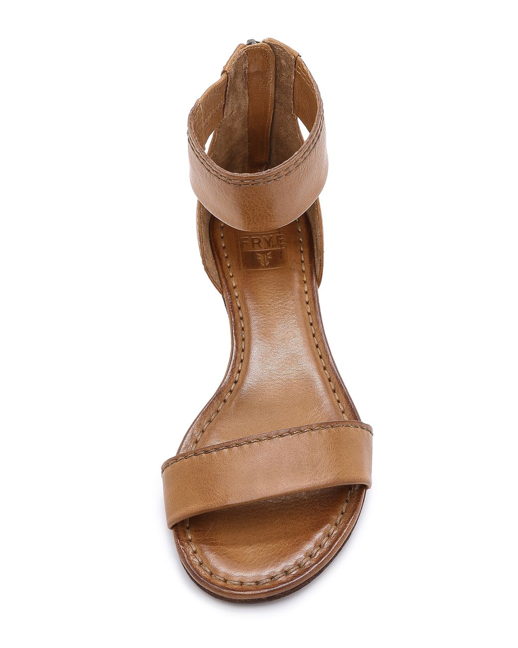 Frye Carson Ankle Zip Flat Sandals - Camel in Natural | Lyst Canada