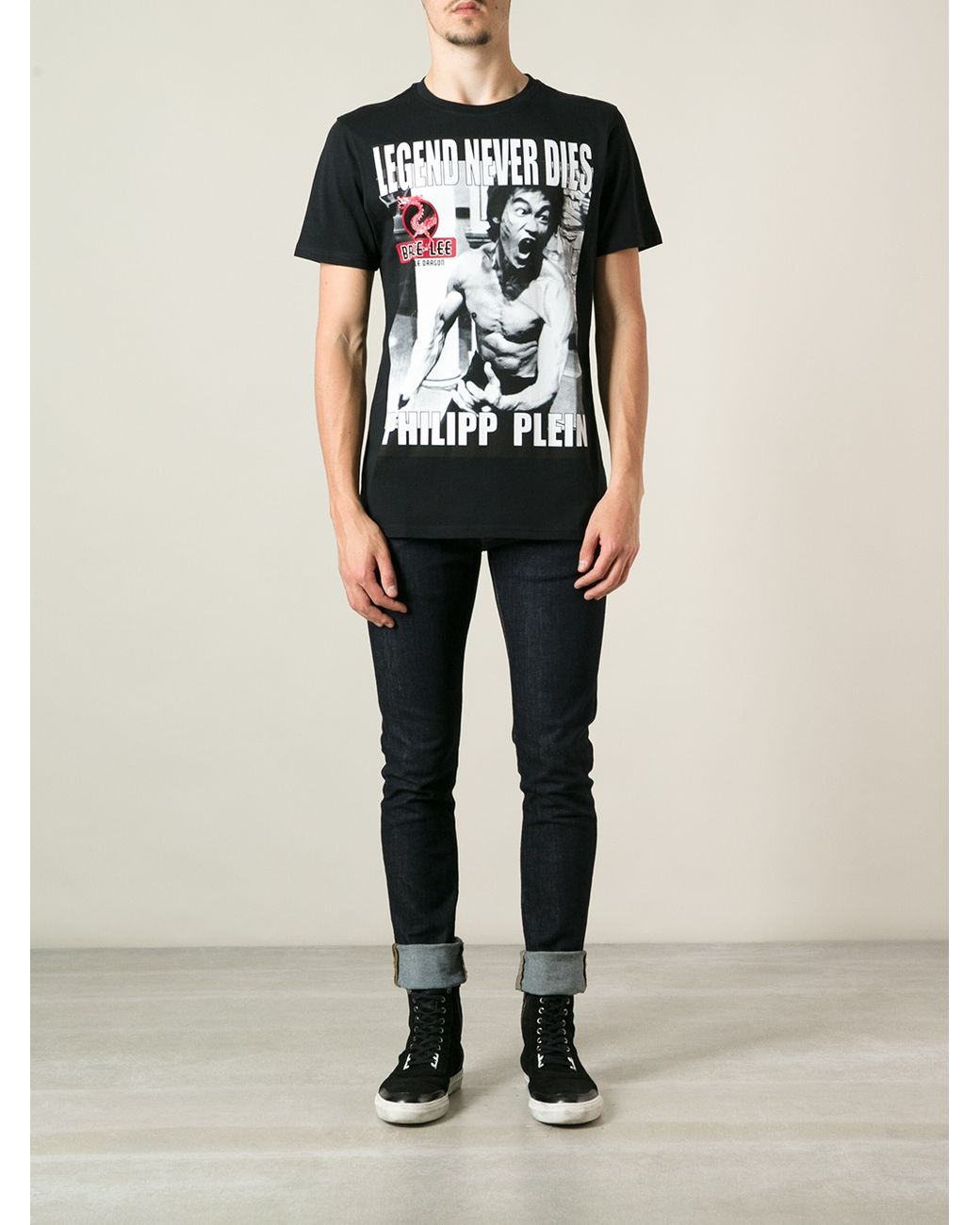 Philipp Plein Bruce Lee Tshirt in Black 