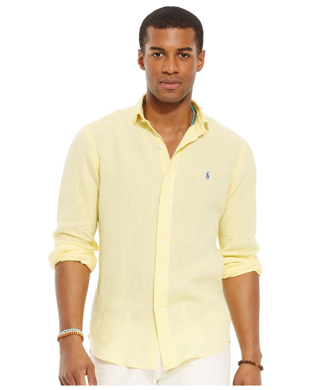 Polo Ralph Lauren Linen Sport Shirt in Yellow for Men | Lyst