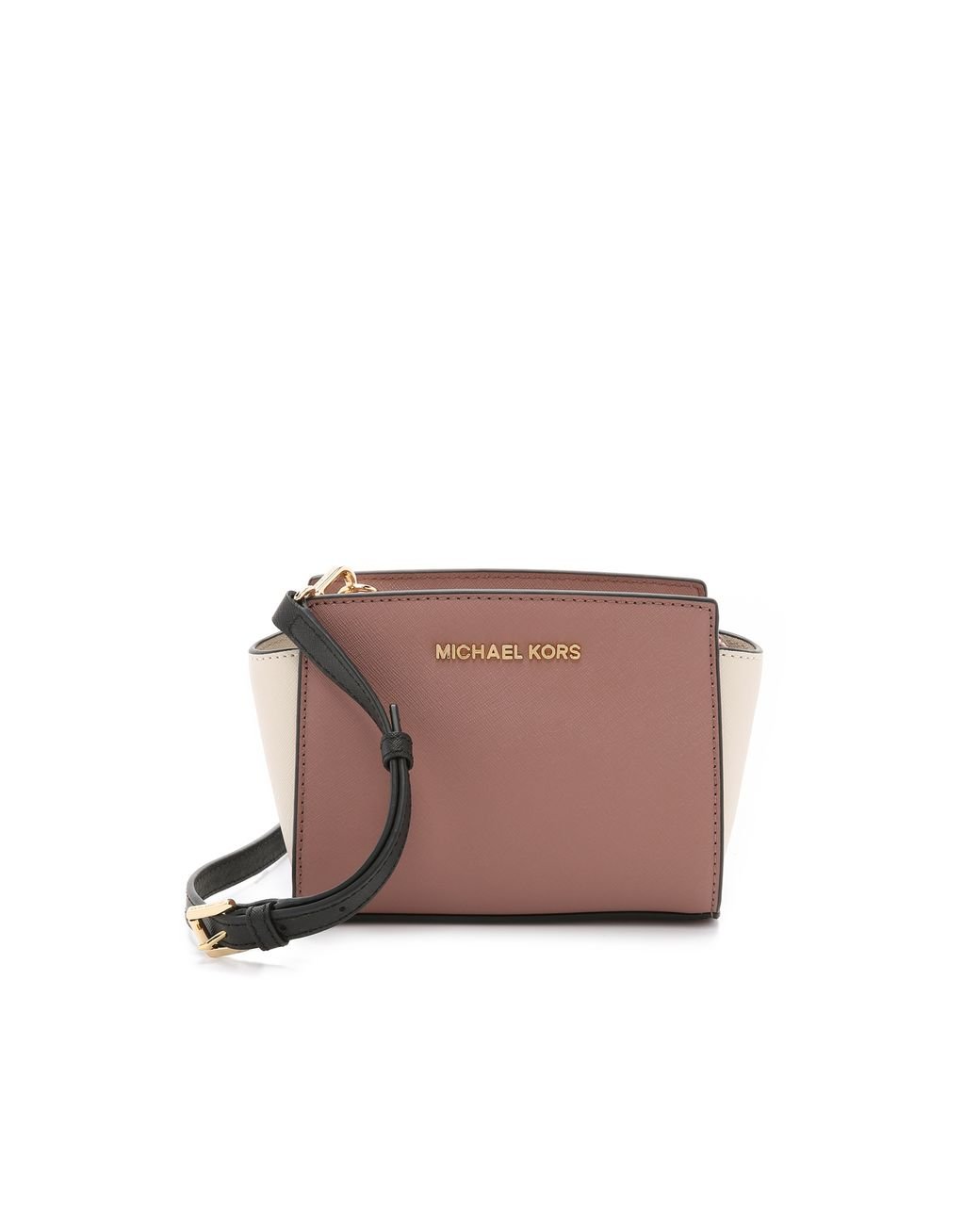 Michael Michael Kors Selma Colorblock Mini Messenger Black White