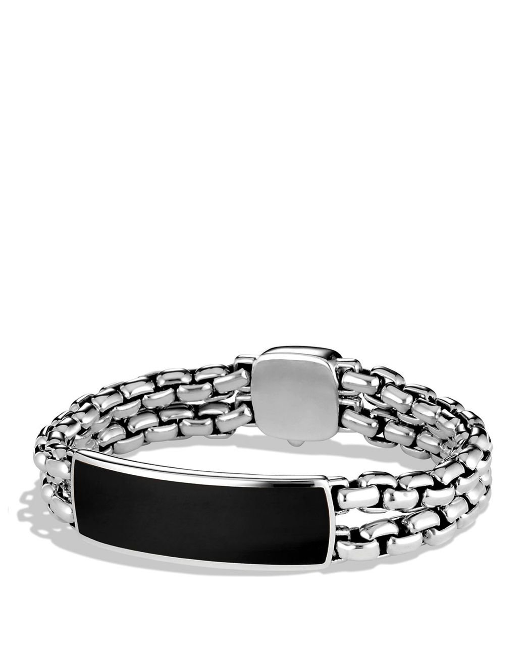 David yurman exotic stone wide id bracelet with black onyx in metallic