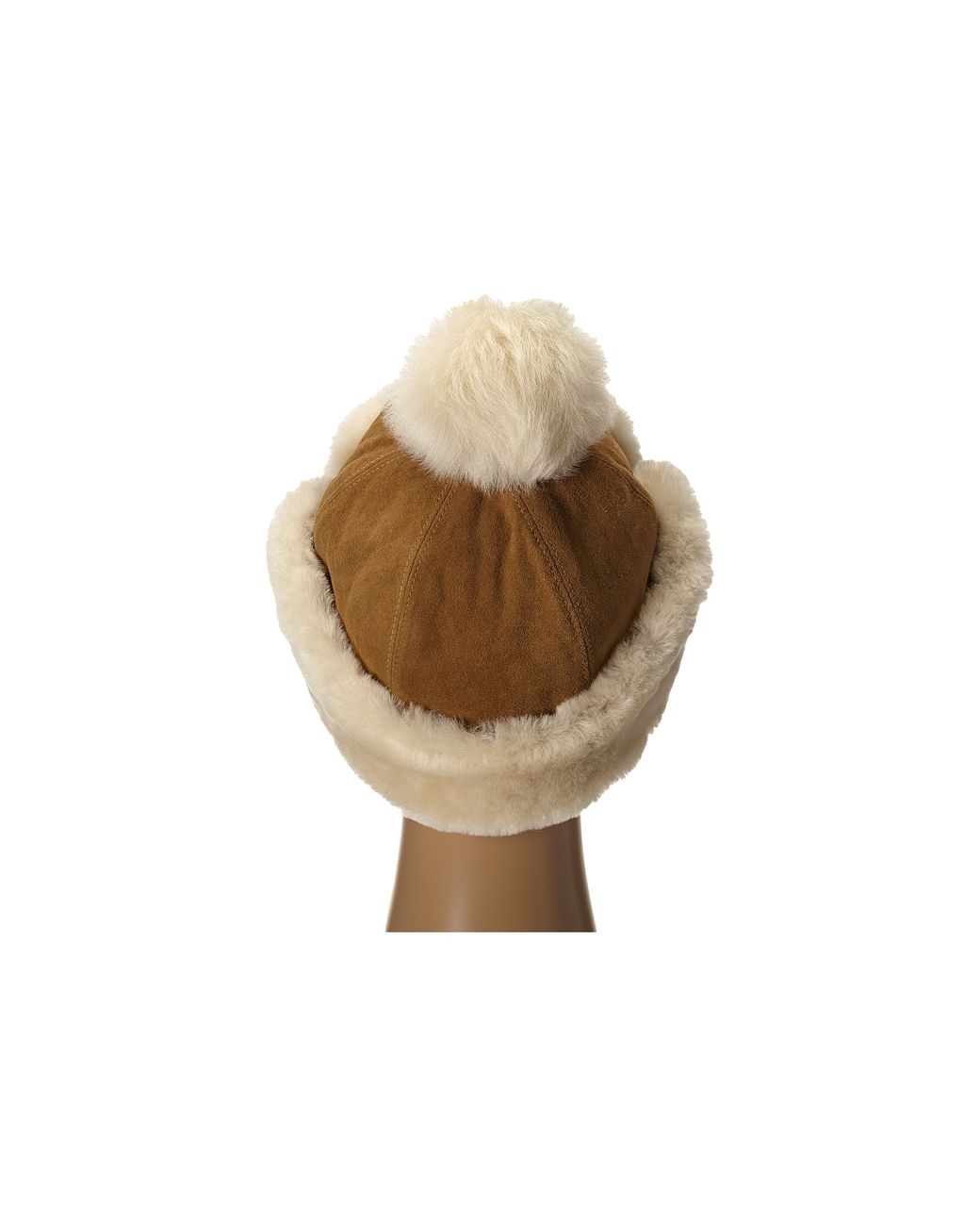 UGG Leather Heritage Up Flap Hat W/ Pom in Chestnut (Brown) | Lyst