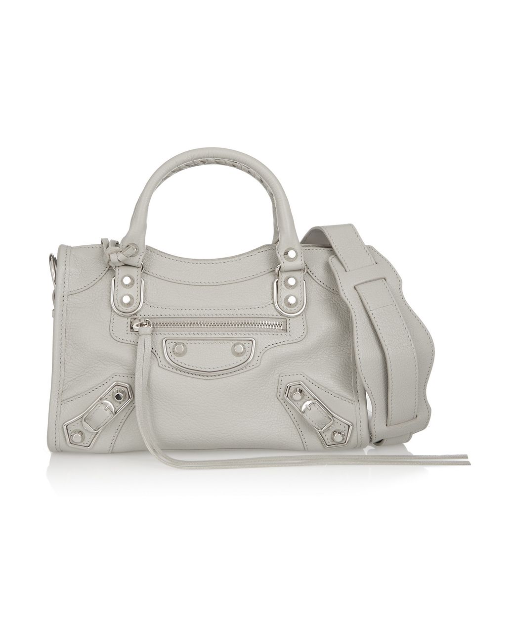 Le Cagole Mini Leather Duffel Bag in Silver  Balenciaga  Mytheresa