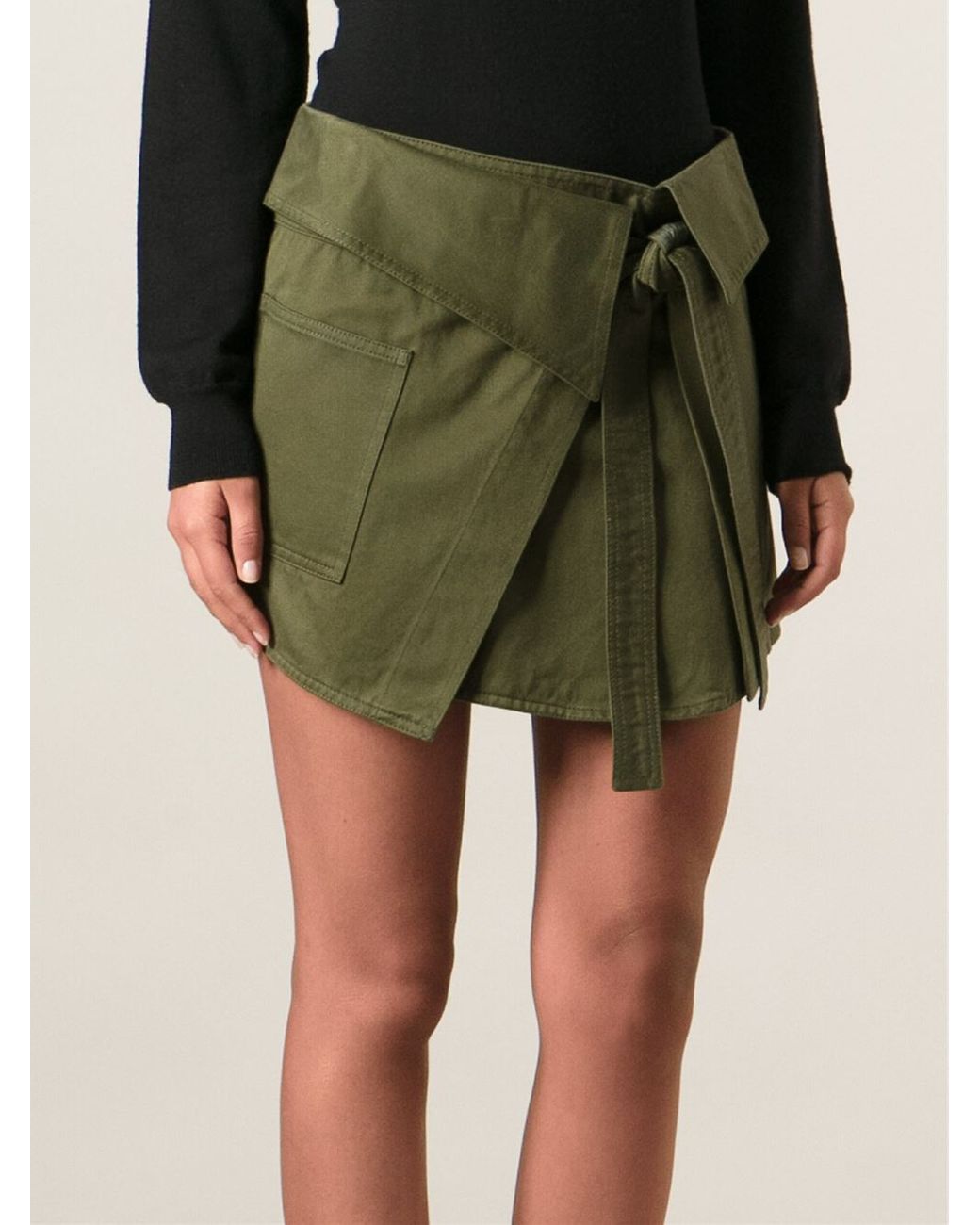 Isabel Marant Wrap Military Skirt in Natural | Lyst