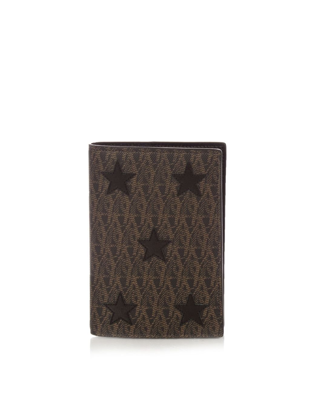 Saint Laurent Starsappliqué Monogram Passport Holder in Brown for Men