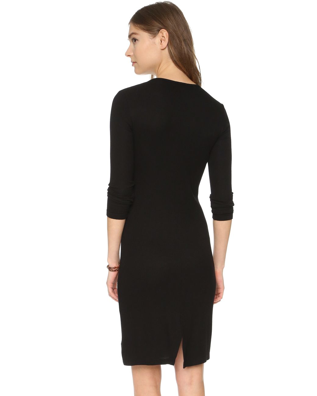 Splendid 2x1 Ribbed Henley Dress in 
