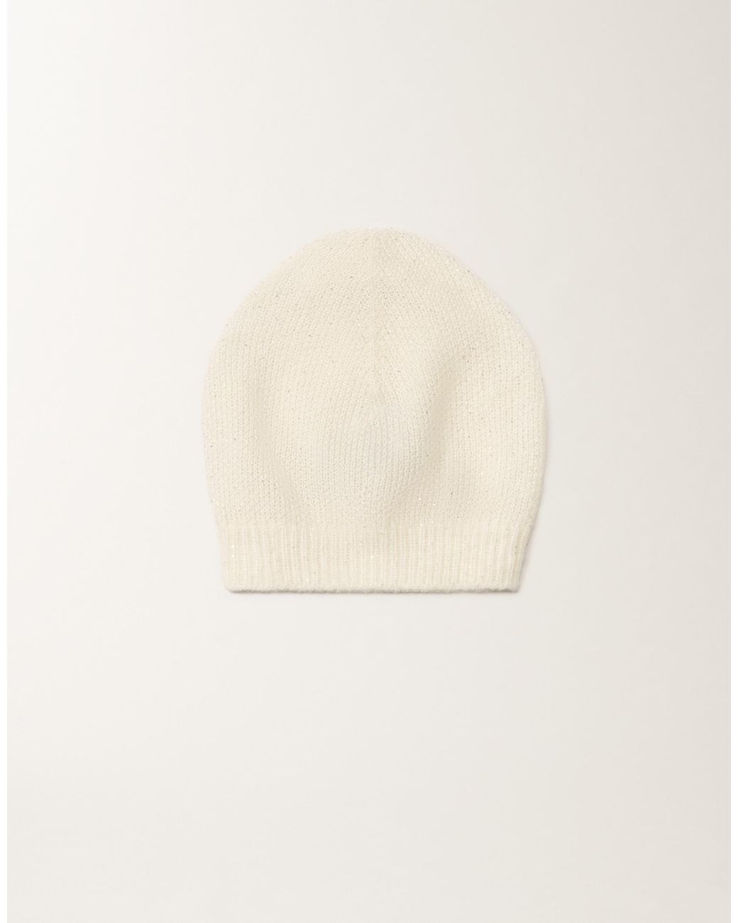 Fabiana Filippi Natural Mohair Cap With Micro Sequins, Raffia