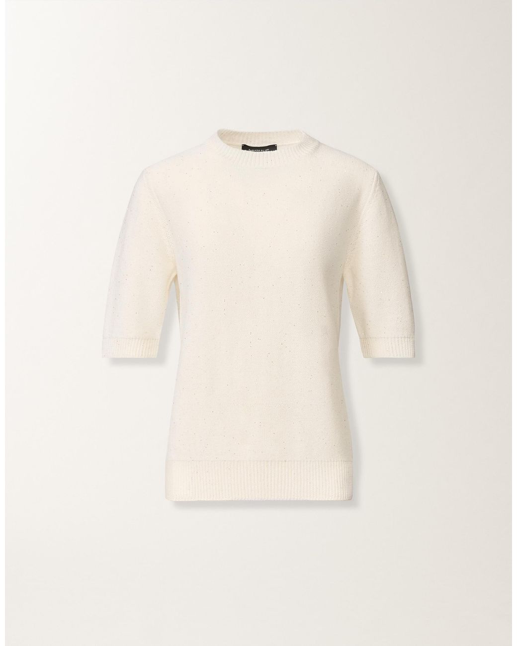 Fabiana Filippi Natural Cotton And Linen Sweater With Sequins