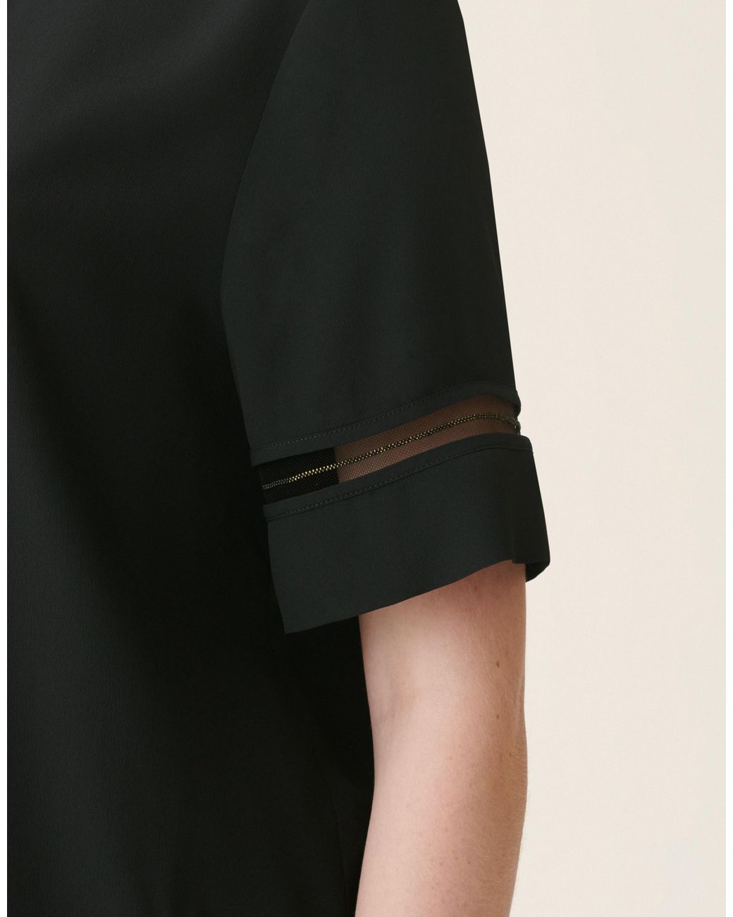 Fabiana Filippi Black Short-Sleeve Crêpe De Chine Top