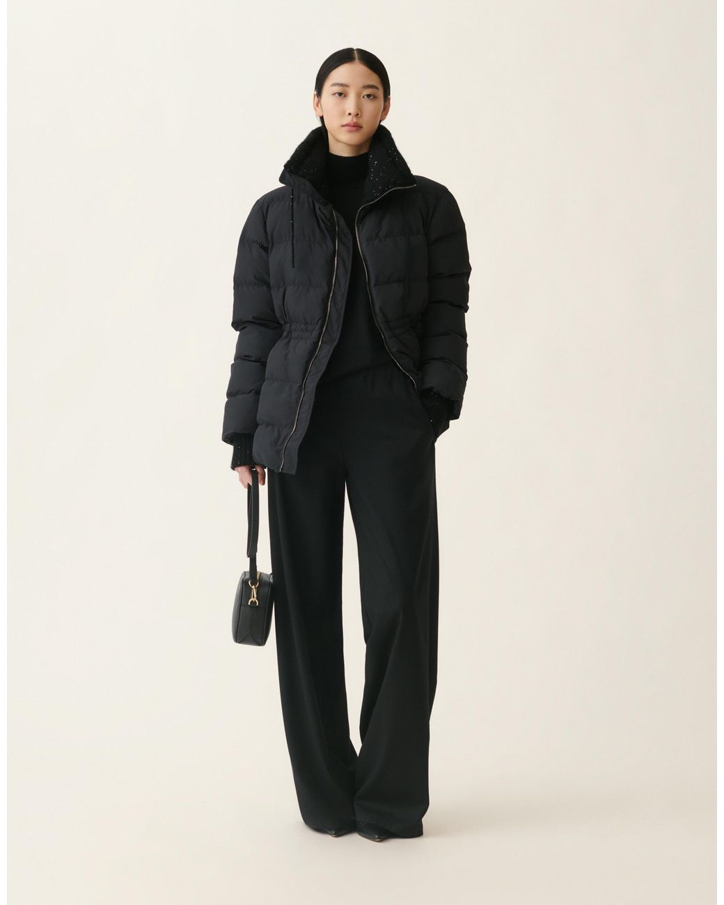 Fabiana Filippi Blue Midi Ultralight Technical Down Coat