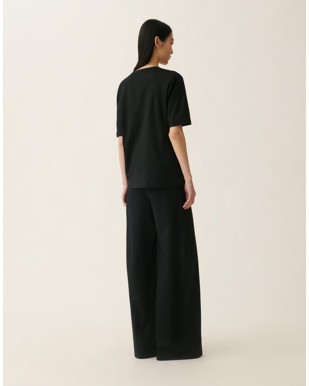 Fabiana Filippi Black Embroidered Jersey T-Shirt