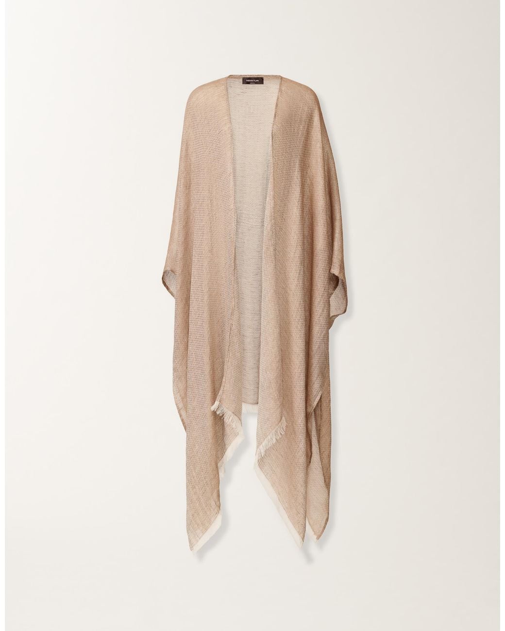 Fabiana Filippi Natural Linen And Viscose Kaftan With Lurex