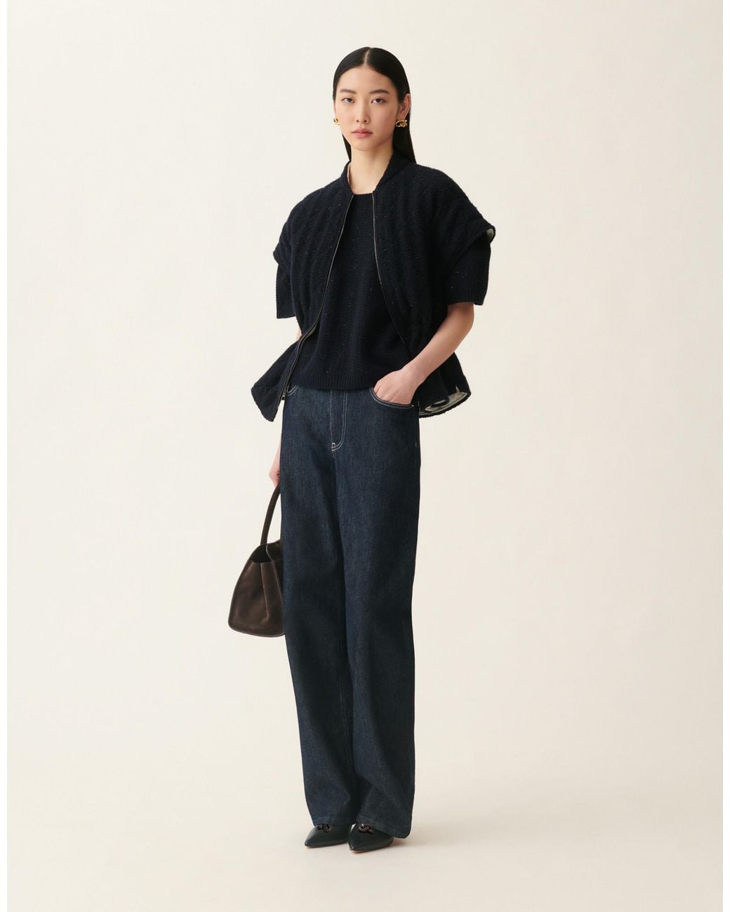 Fabiana Filippi Black Platinum And Sequin Cape