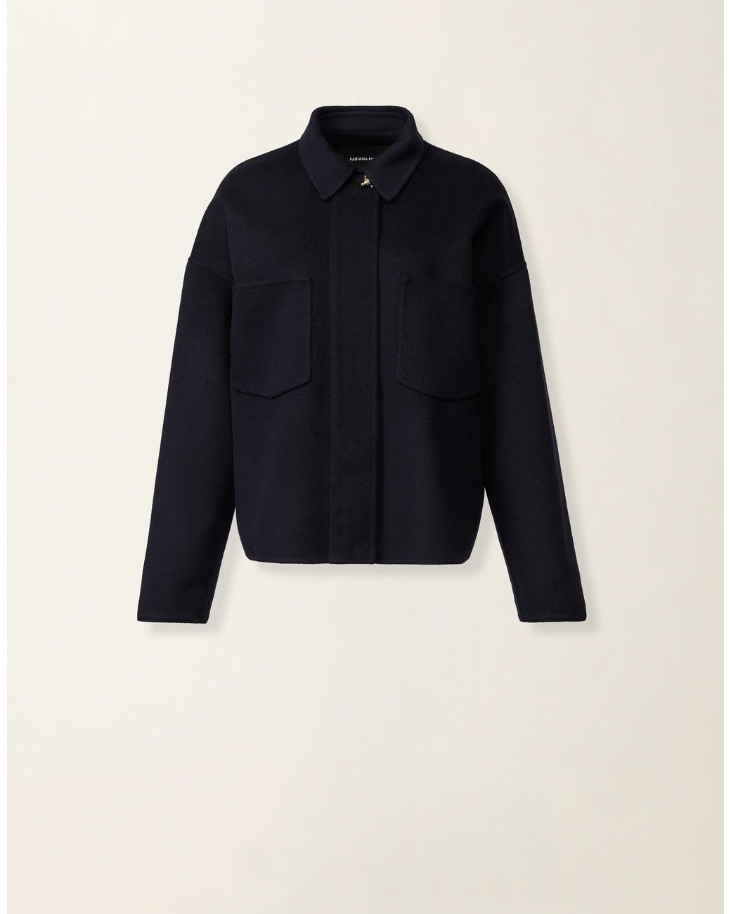 Fabiana Filippi Blue Double Wool Shirt Jacket