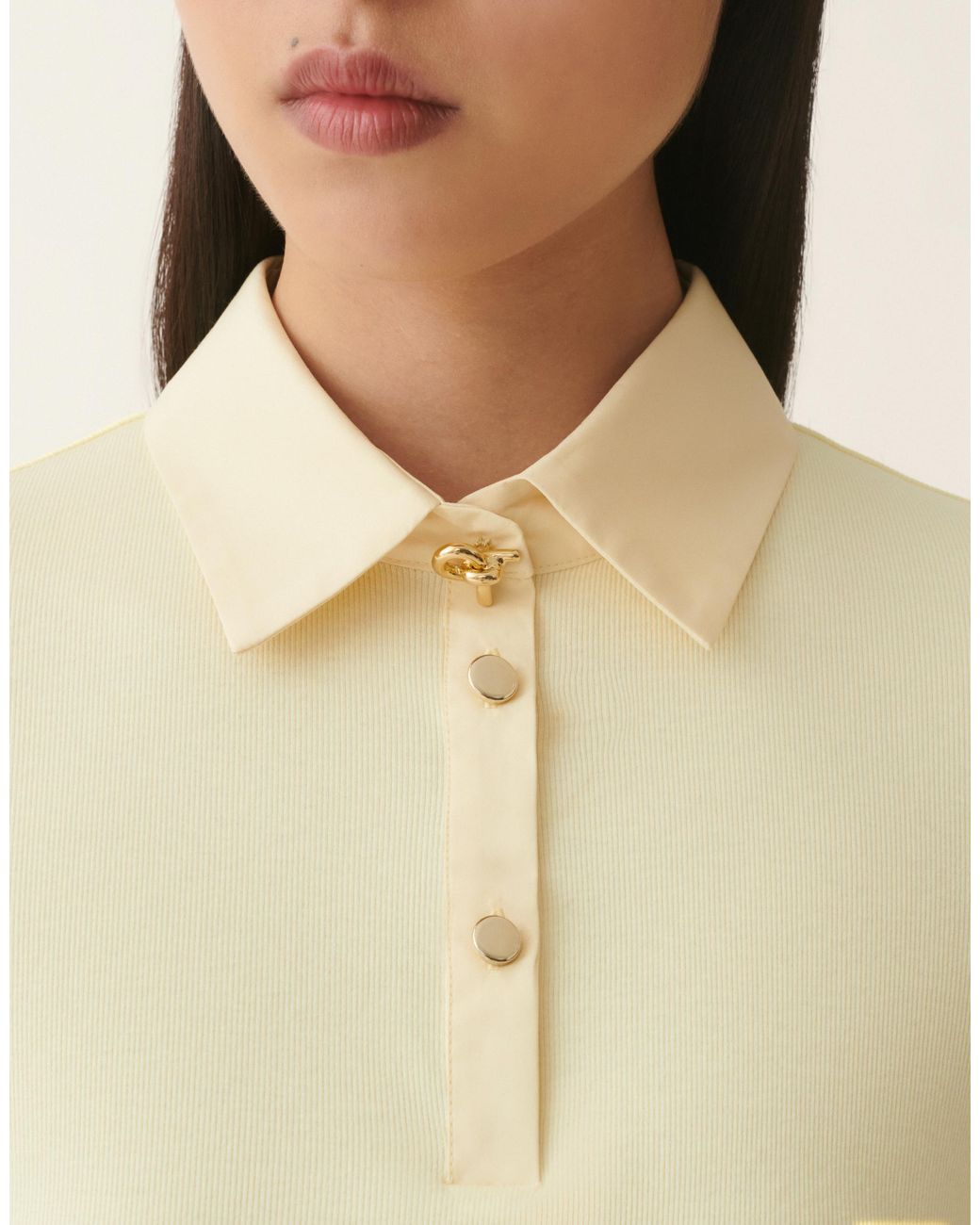 Fabiana Filippi Natural Ribbed Cotton Jersey Long-Sleeved T-Shirt