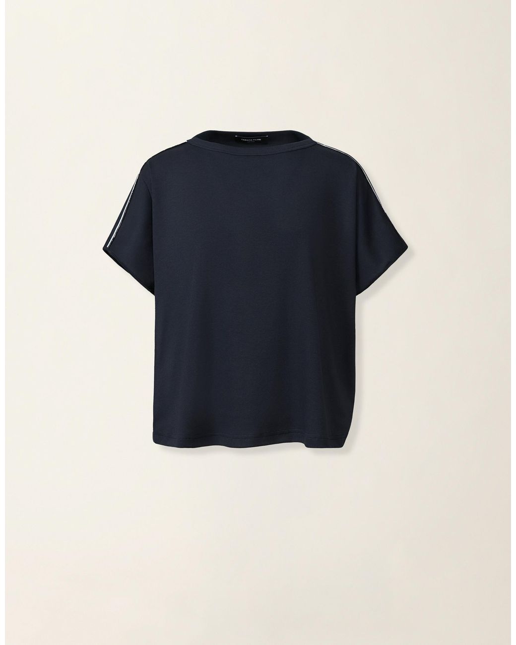 Fabiana Filippi Blue Ribbed Cotton Jersey T-Shirt