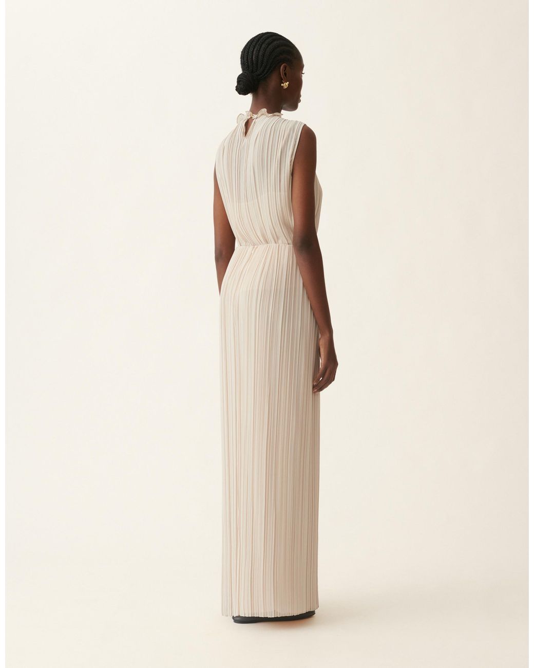 Fabiana Filippi Natural Long Pleated Skirt