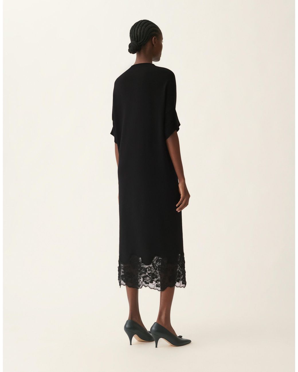 Fabiana Filippi Black Kimono Wool Dress