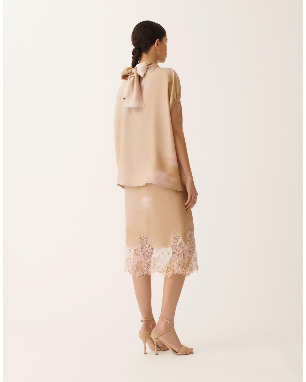 Fabiana Filippi Natural Printed Silk Twill Top