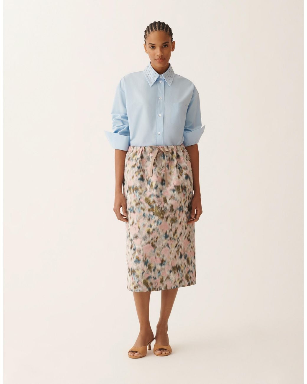 Fabiana Filippi Natural Midi Skirt