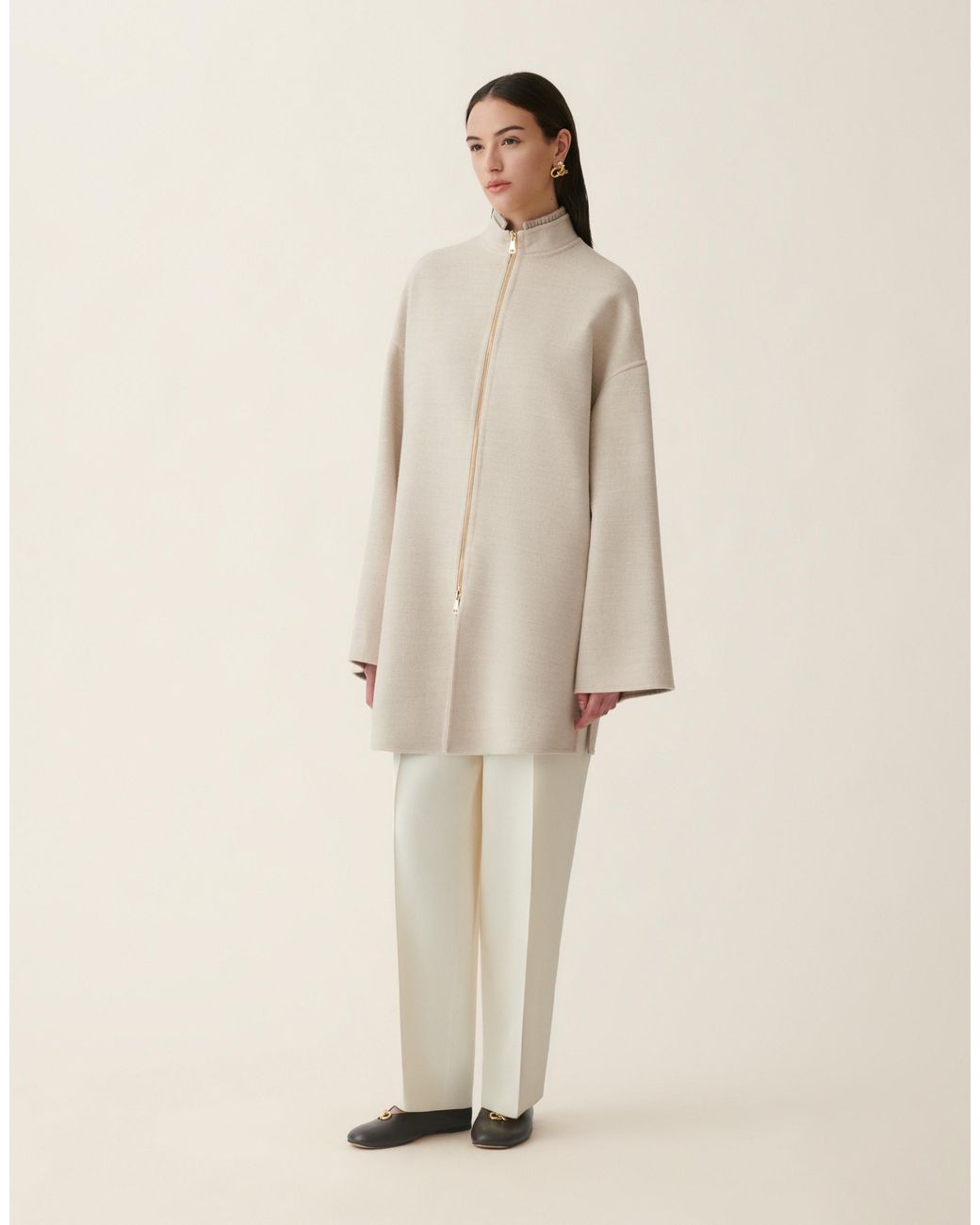 Fabiana Filippi Natural Double Wool Caban, Cachà