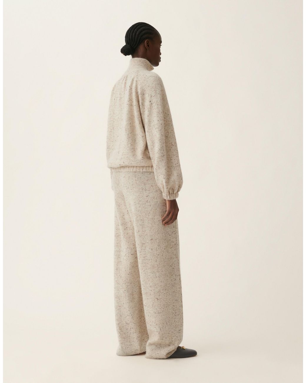 Fabiana Filippi Natural Oversized Donegal Yarn Bomber With Lurex, Cachà
