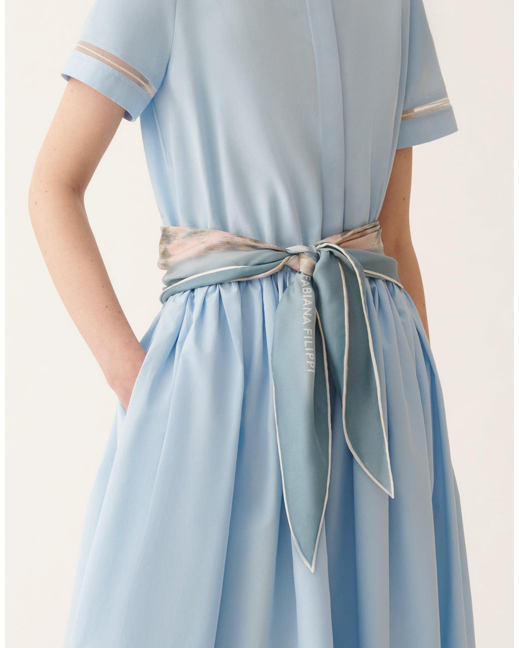 Fabiana Filippi Blue Printed Silk Losange