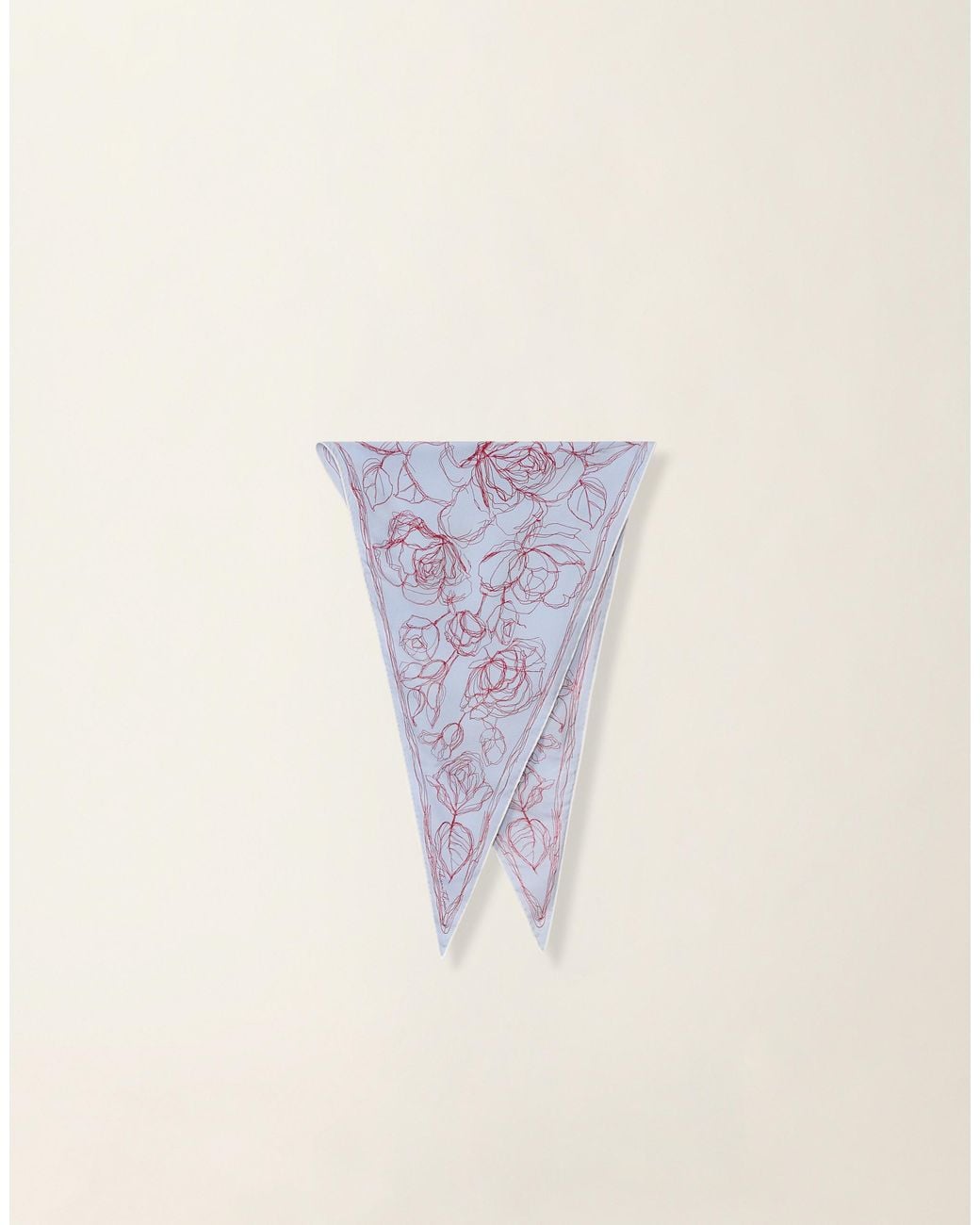 Fabiana Filippi Blue Silk Twill Diamond Scarf, Light, And