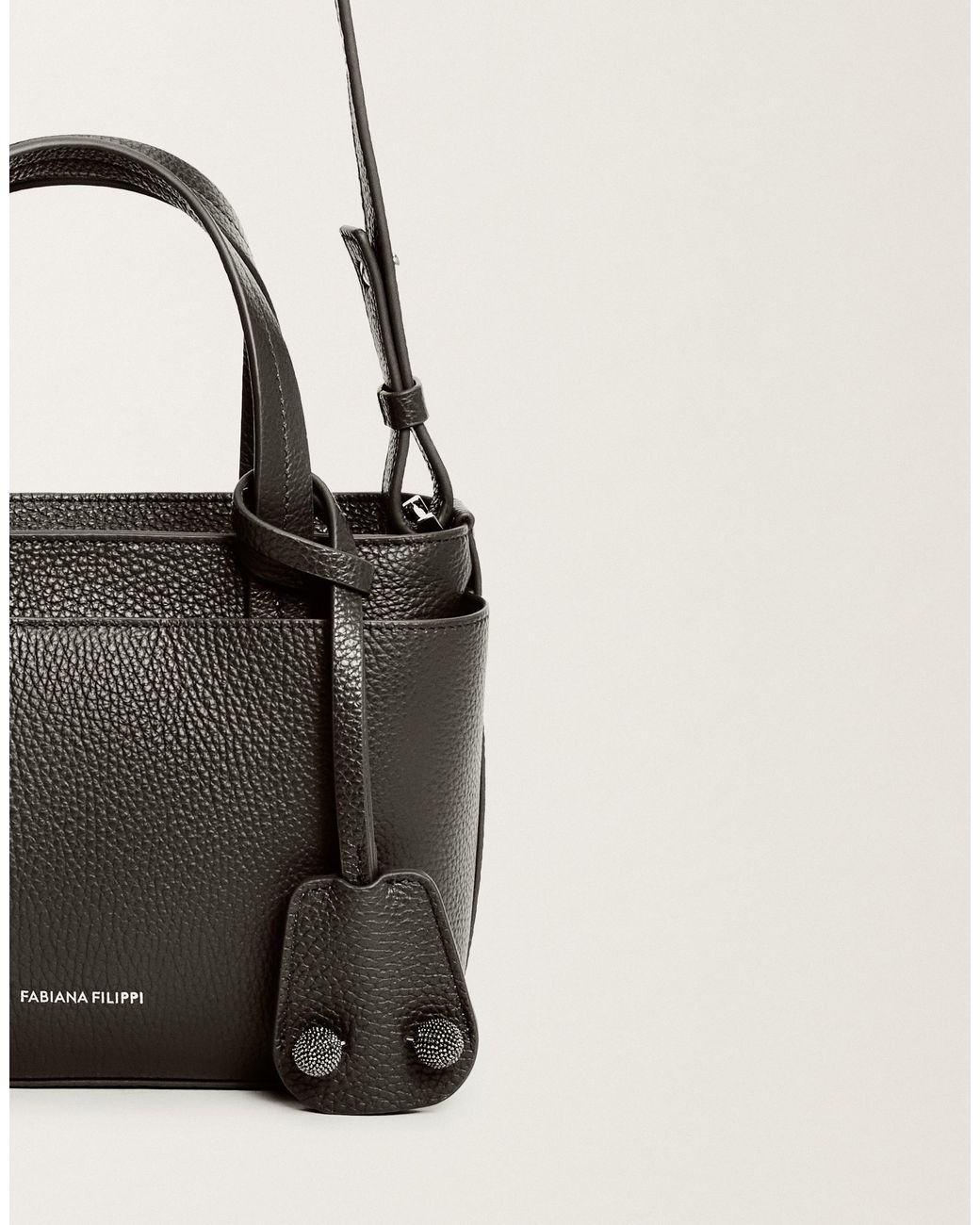 Fabiana Filippi White Medium Grained Leather Handbag