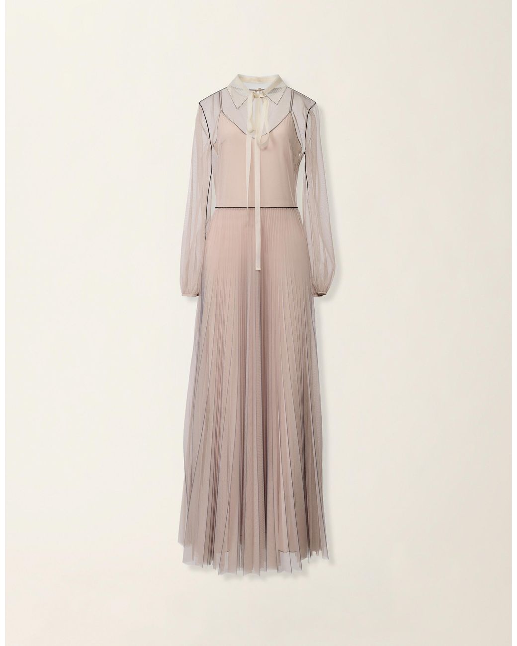 Fabiana Filippi Natural Long Tulle Dress