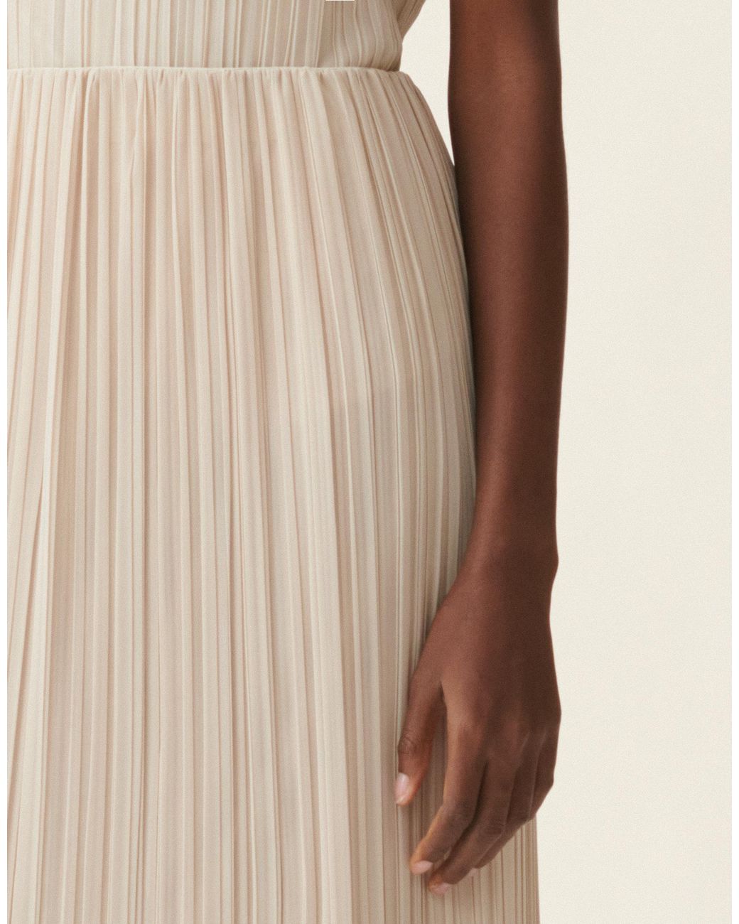 Fabiana Filippi Natural Long Pleated Skirt