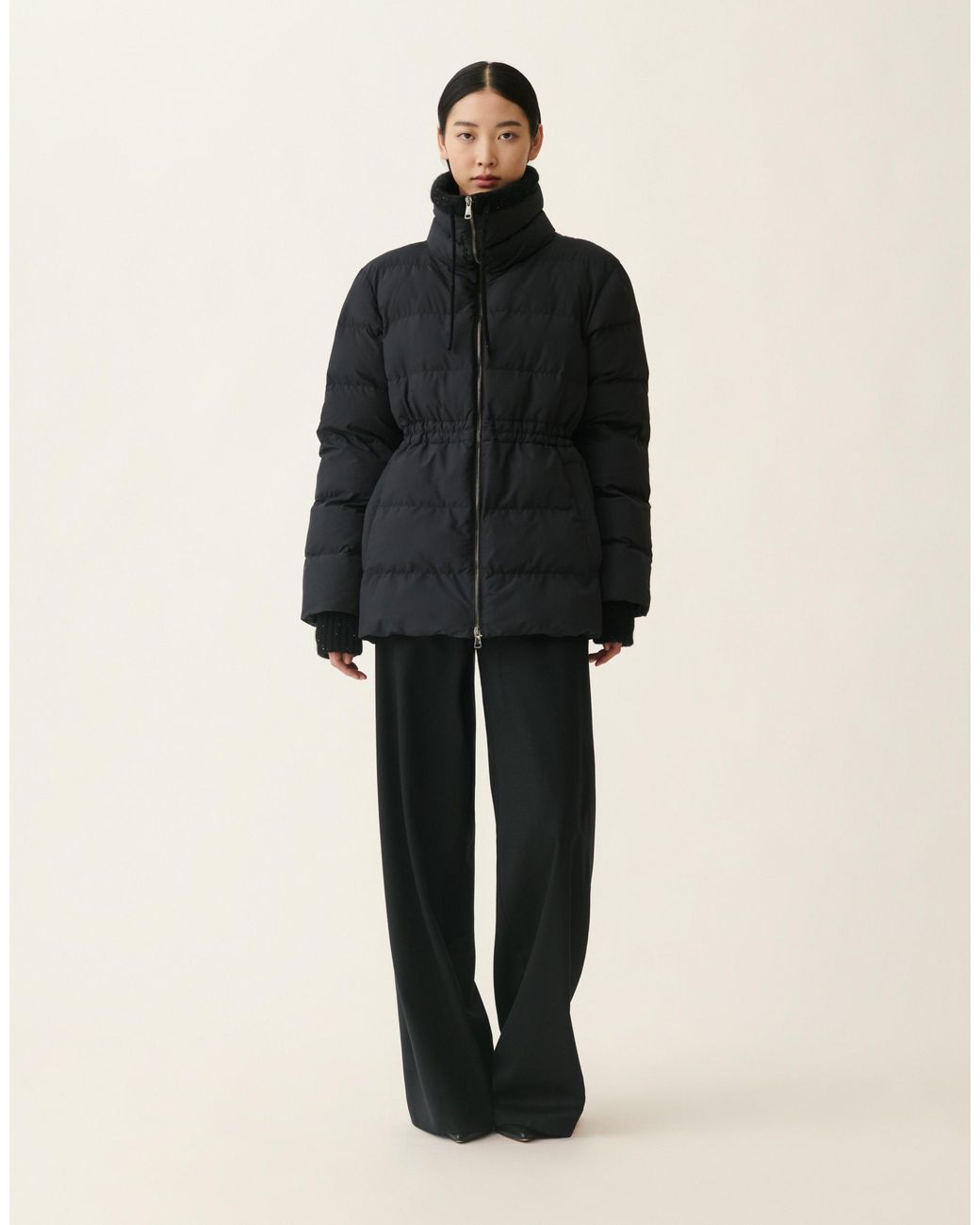 Fabiana Filippi Blue Midi Ultralight Technical Down Coat