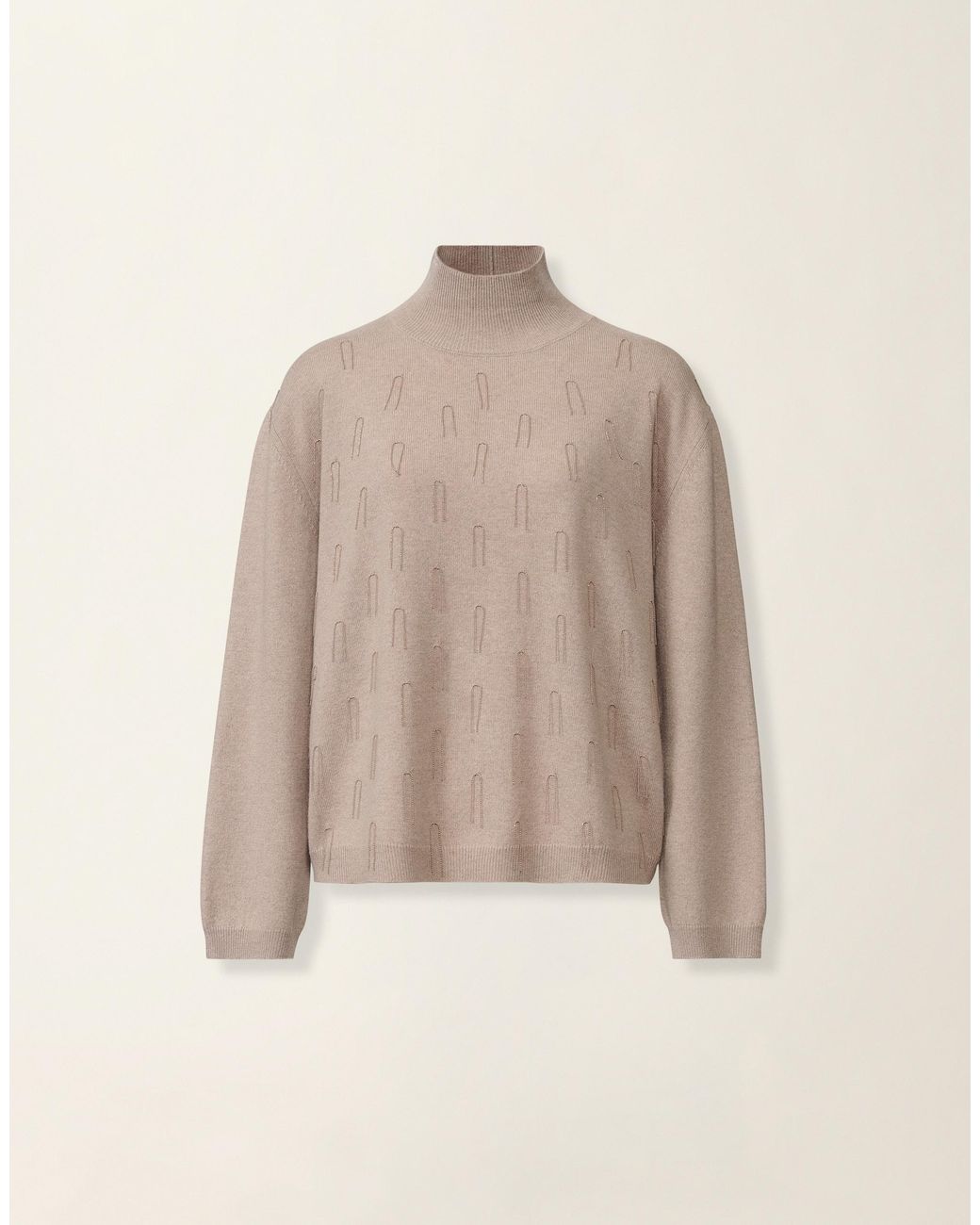 Fabiana Filippi Natural Turtleneck Platinum Sweater