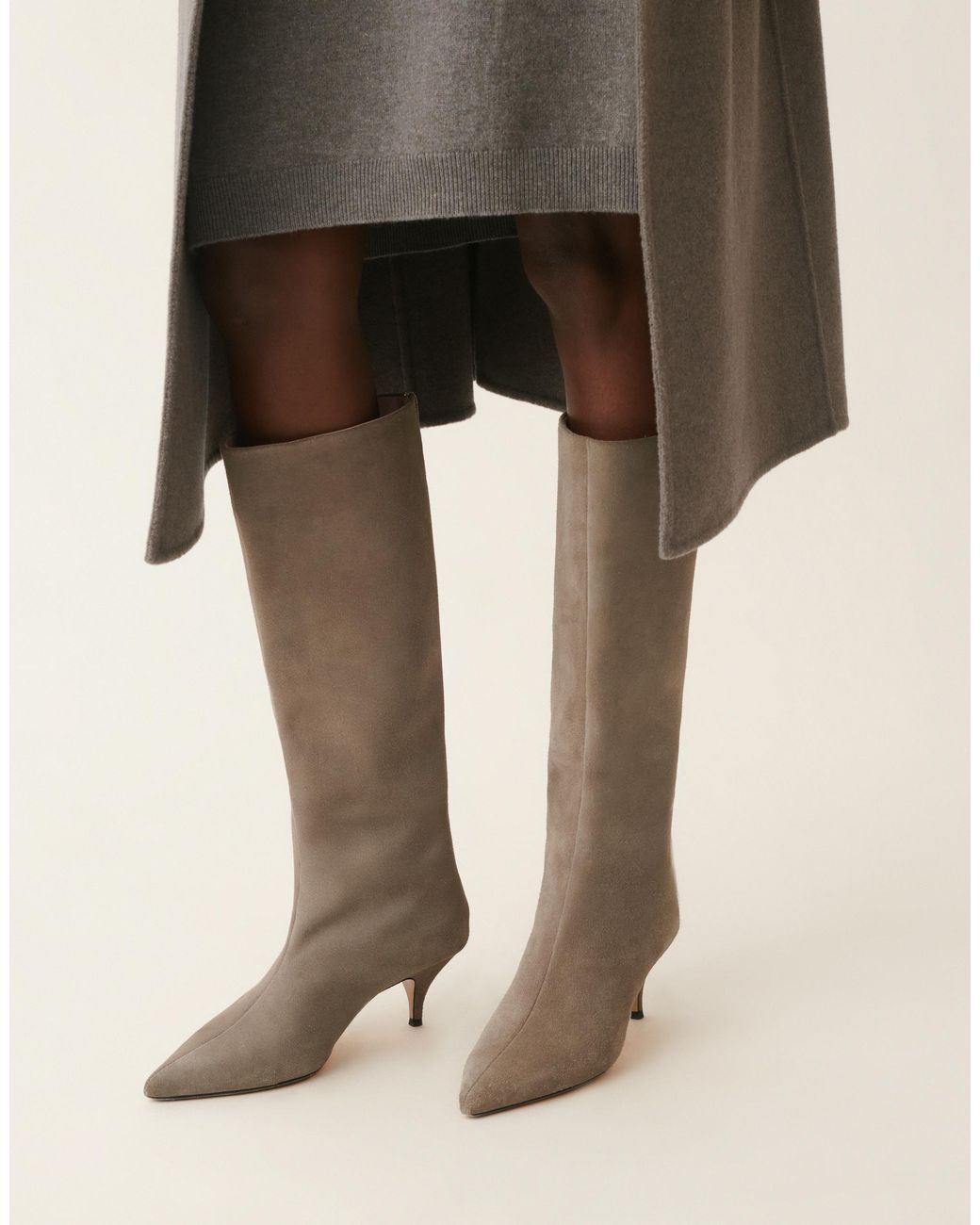 Fabiana Filippi Natural Suede Knee-High Boots