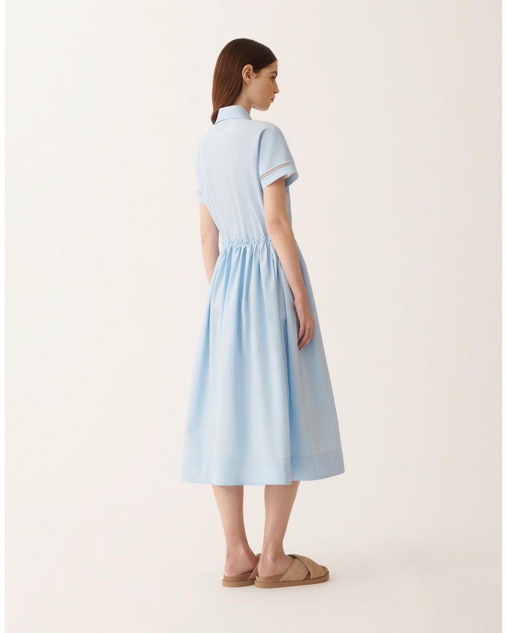 Fabiana Filippi Blue Poplin Polo Dress