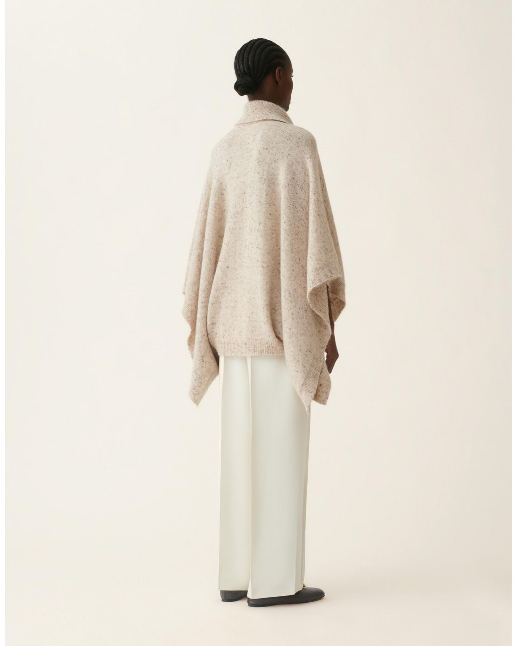 Fabiana Filippi Natural Donegal Yarn Cape With Lurex