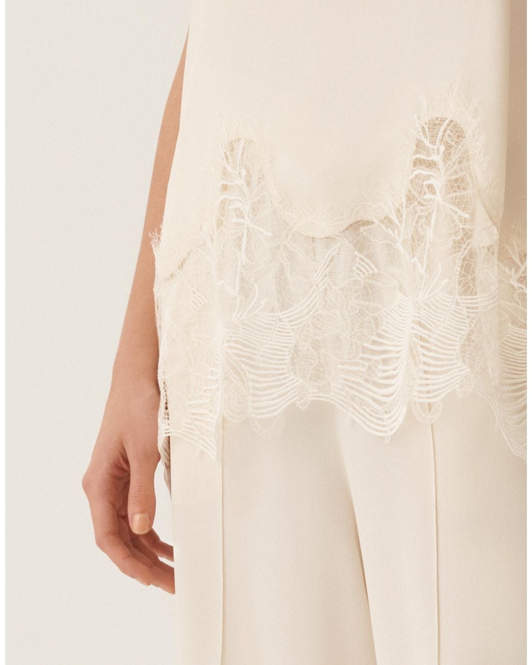 Fabiana Filippi Natural Crepe De Chine Top, Ivory