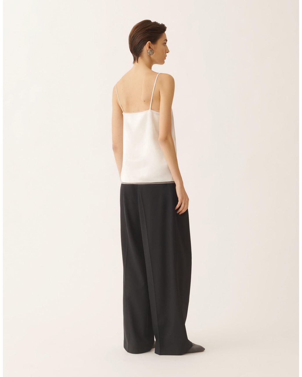 Fabiana Filippi Natural Satin Lingerie Top, Butter